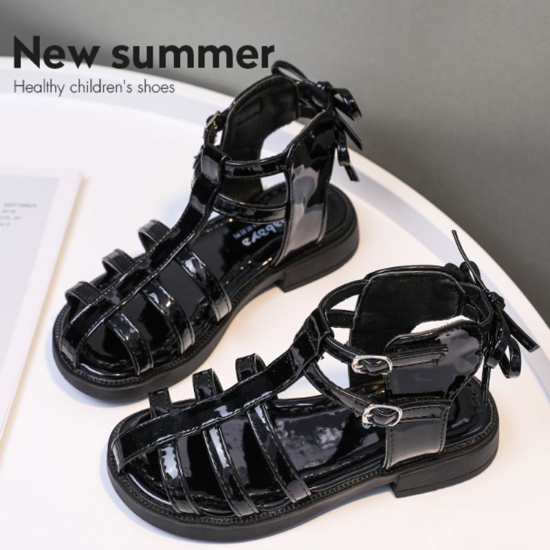 Susy Meisjes Gladiator Sandaal - Zwart