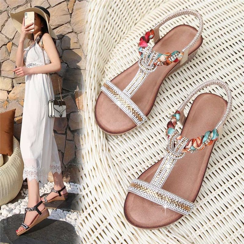 Tamara Dames Wedges Zomer Sandaal - Goud