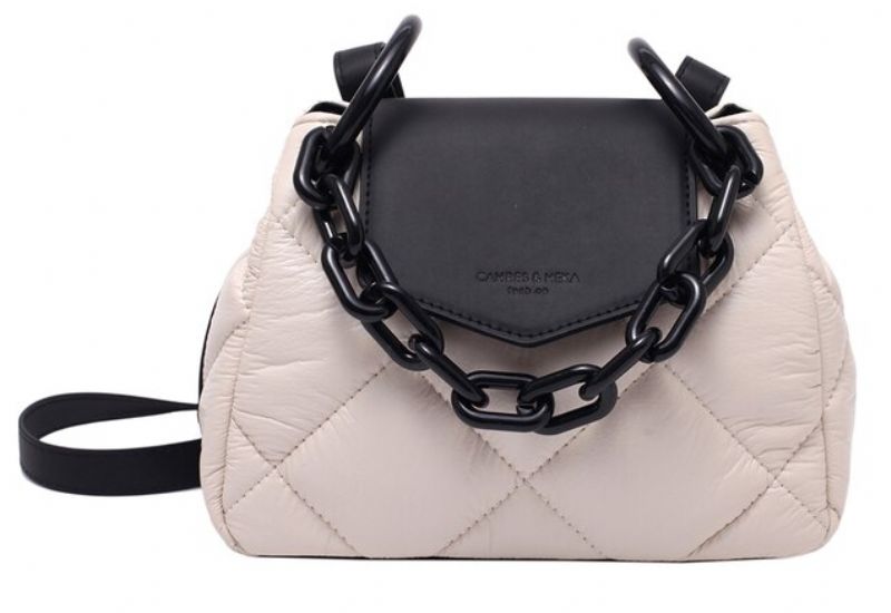 Tamoha Dames Designer Gewatteerde Leren Handtas - Beige