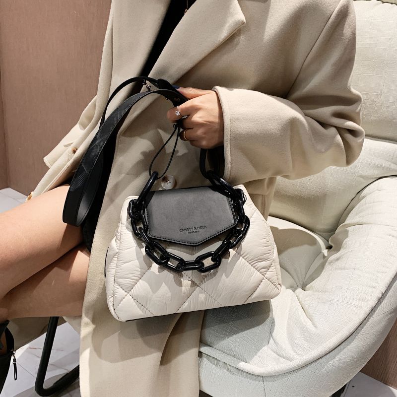 Tamoha Dames Designer Gewatteerde Leren Handtas - Beige