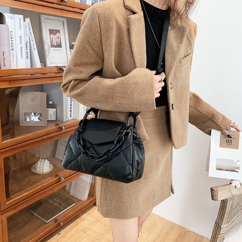 Tamoha Dames Designer Gewatteerde Leren Handtas - Beige