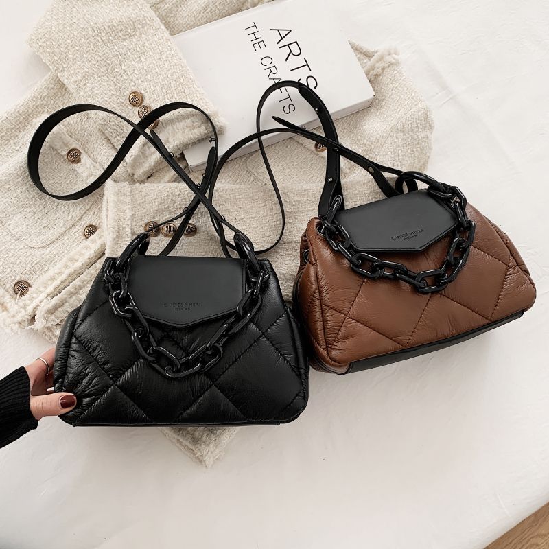 Tamoha Dames Designer Gewatteerde Leren Handtas - Beige