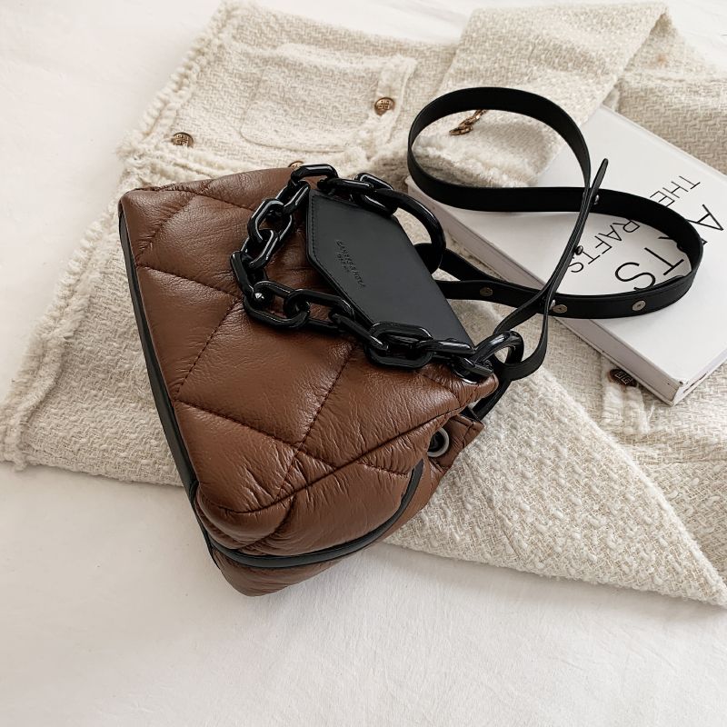 Tamoha Dames Designer Gewatteerde Leren Handtas - Beige