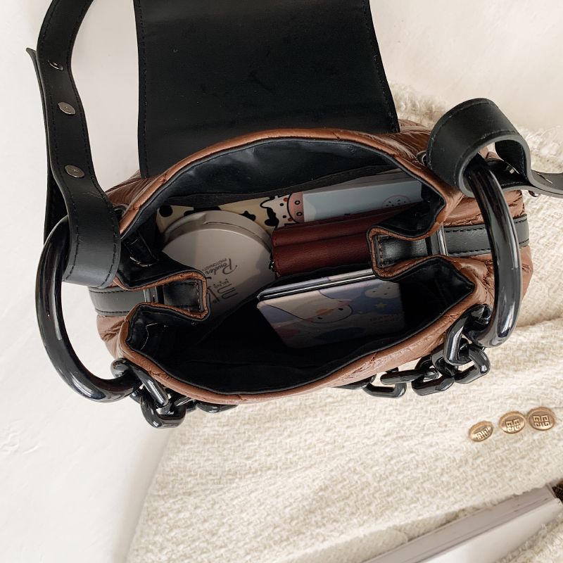 Tamoha Dames Designer Gewatteerde Leren Handtas - Beige