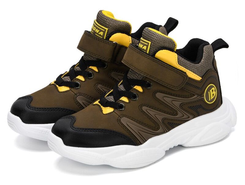 Tanji Jongenshoge Top Sneaker - Olijfgroen