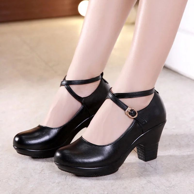 Tanon Dames Hoge Hakken Pump Schoenen - Zwart