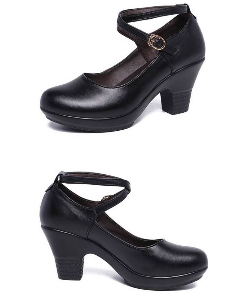 Tanon Dames Hoge Hakken Pump Schoenen - Zwart