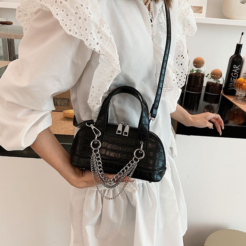 Tedy Dames Kunstleren Schouder Handtas - Zwart