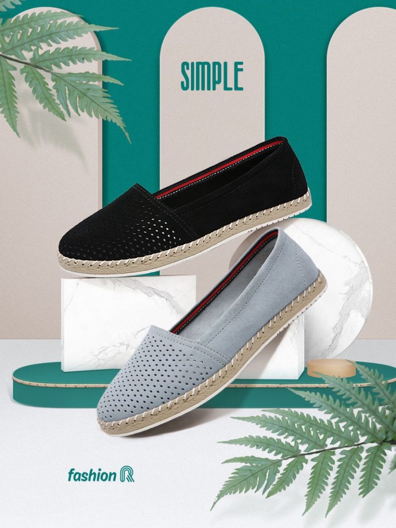 Tellez Dames Platte Ballet Leren Zwarte Schoenen - Zwart