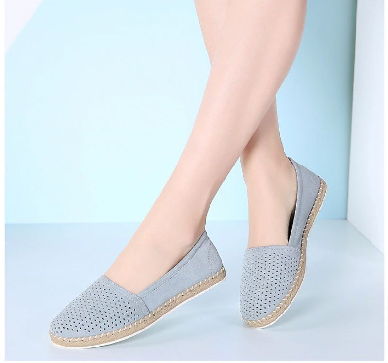 Tellez Dames Platte Ballet Leren Zwarte Schoenen - Zwart