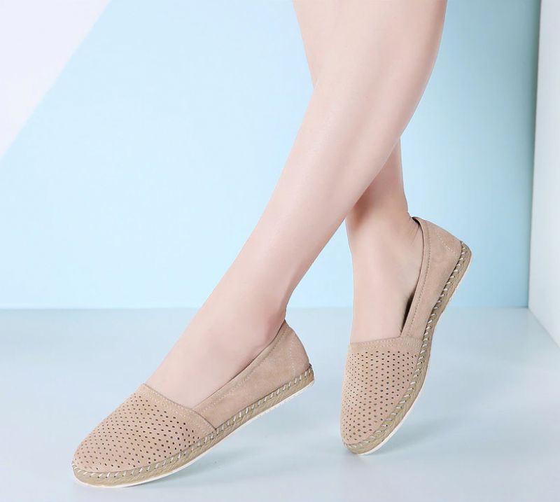 Tellez Dames Platte Ballet Leren Zwarte Schoenen - Zwart