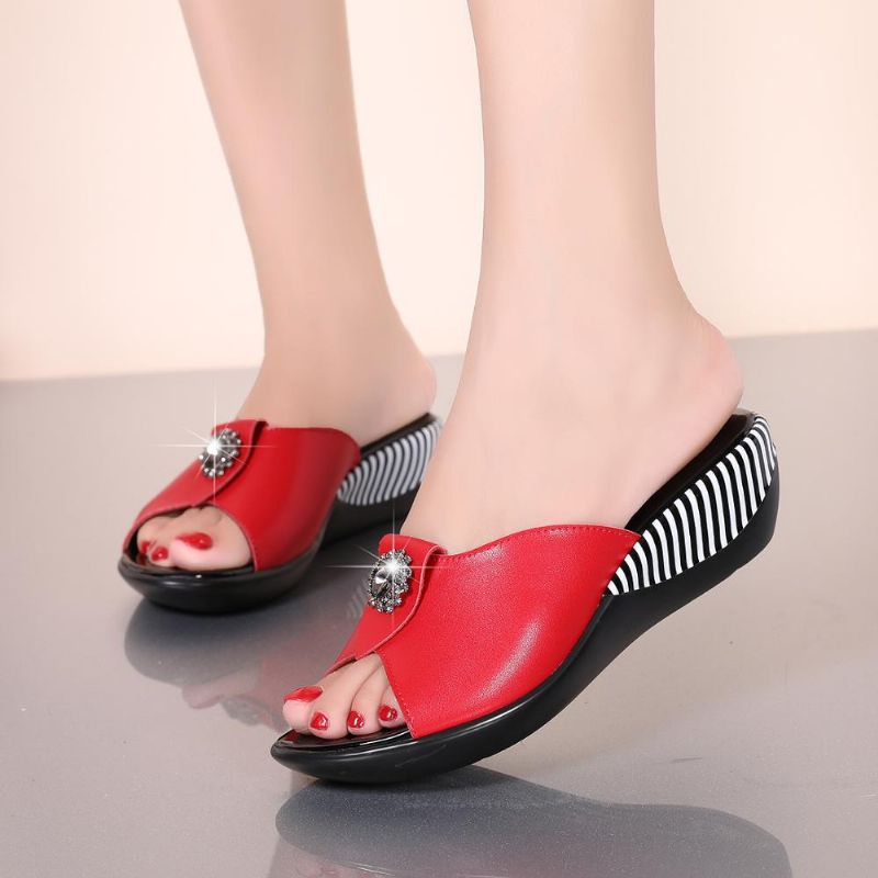 Teresa Dames Antislip Slipper Sandaal - Zwart