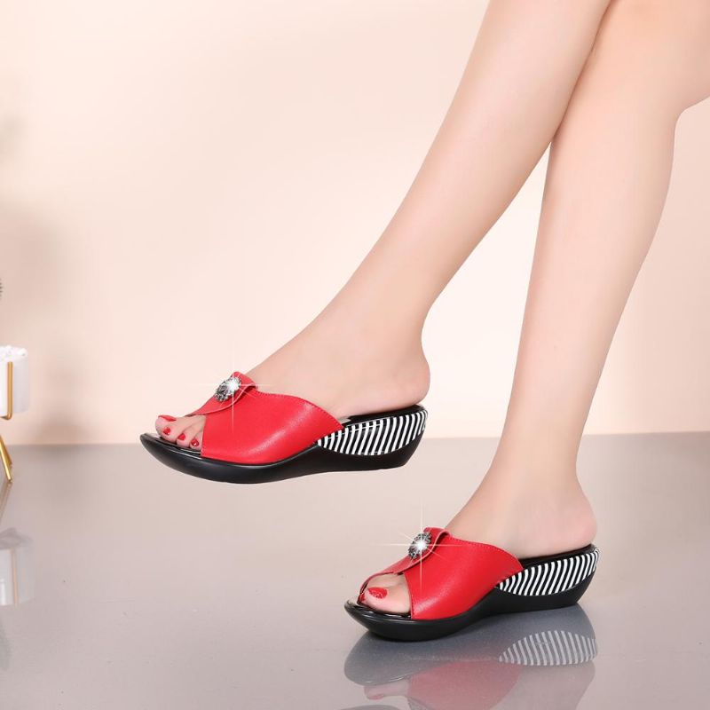 Teresa Dames Antislip Slipper Sandaal - Zwart