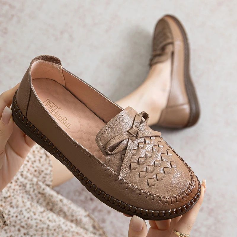 Thalia Dames Loafer Schoenen - Khaki