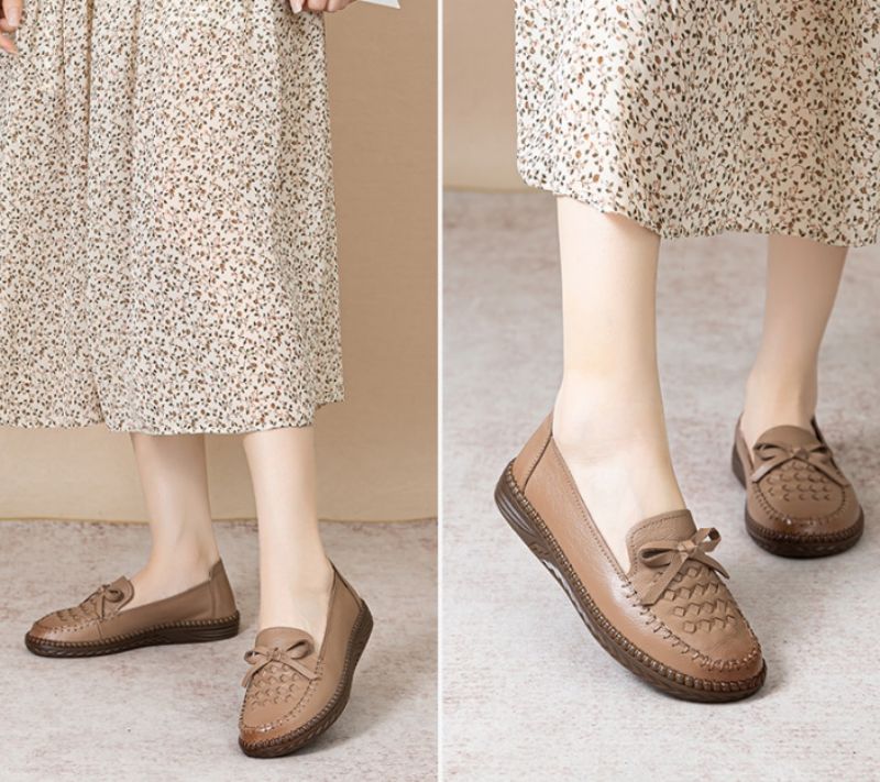Thalia Dames Loafer Schoenen - Khaki