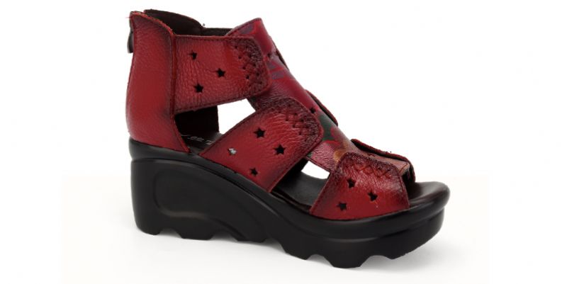 Theodora Dames Wedges - Rood