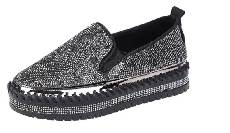 Tintin Dames Platte Schoenen Met Platform - Zwart