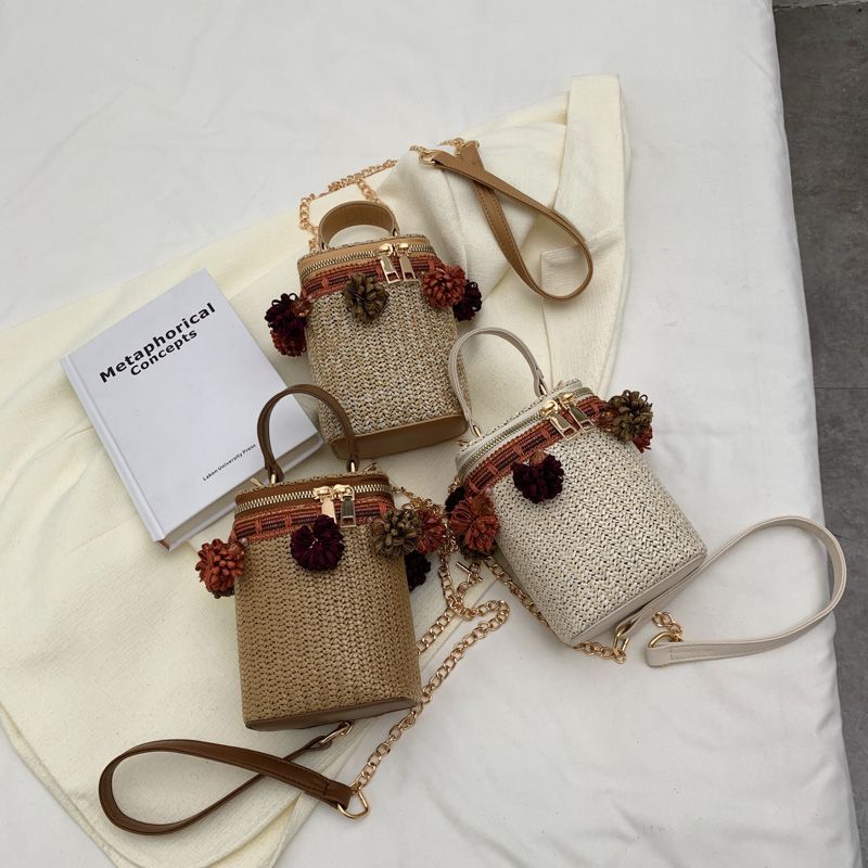 Tintin Handtas Voor Dames Met Mini Geweven Zomerschouder - Wit