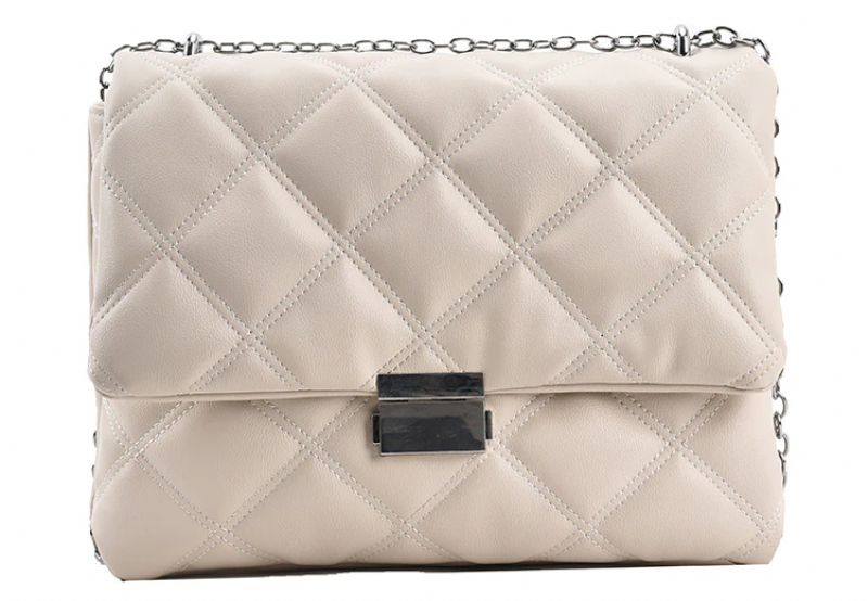 Tonny Dames Kleine Leren Tas Met Ketting - Beige