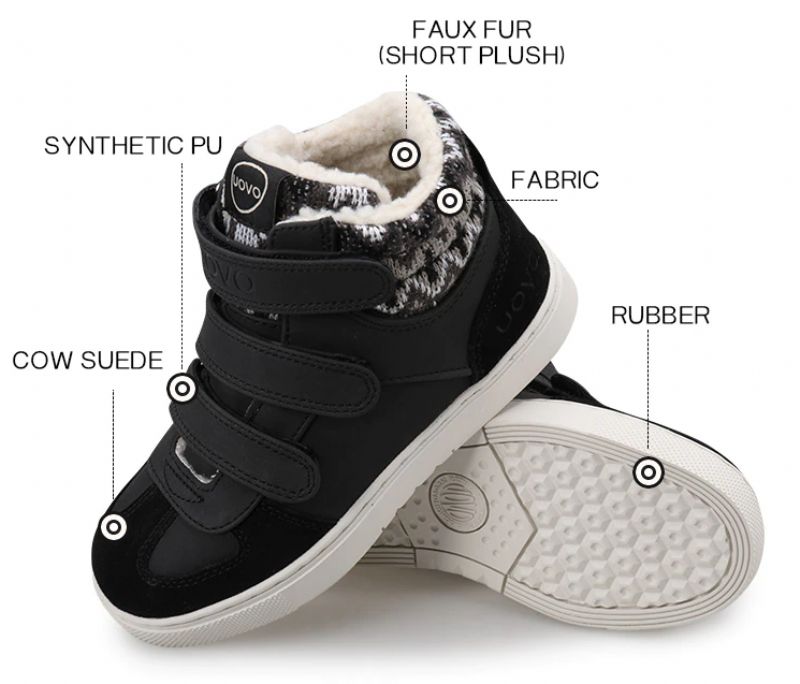 Torrez Unisex Warme Sneaker Voor Kinderen - Zwart Bont