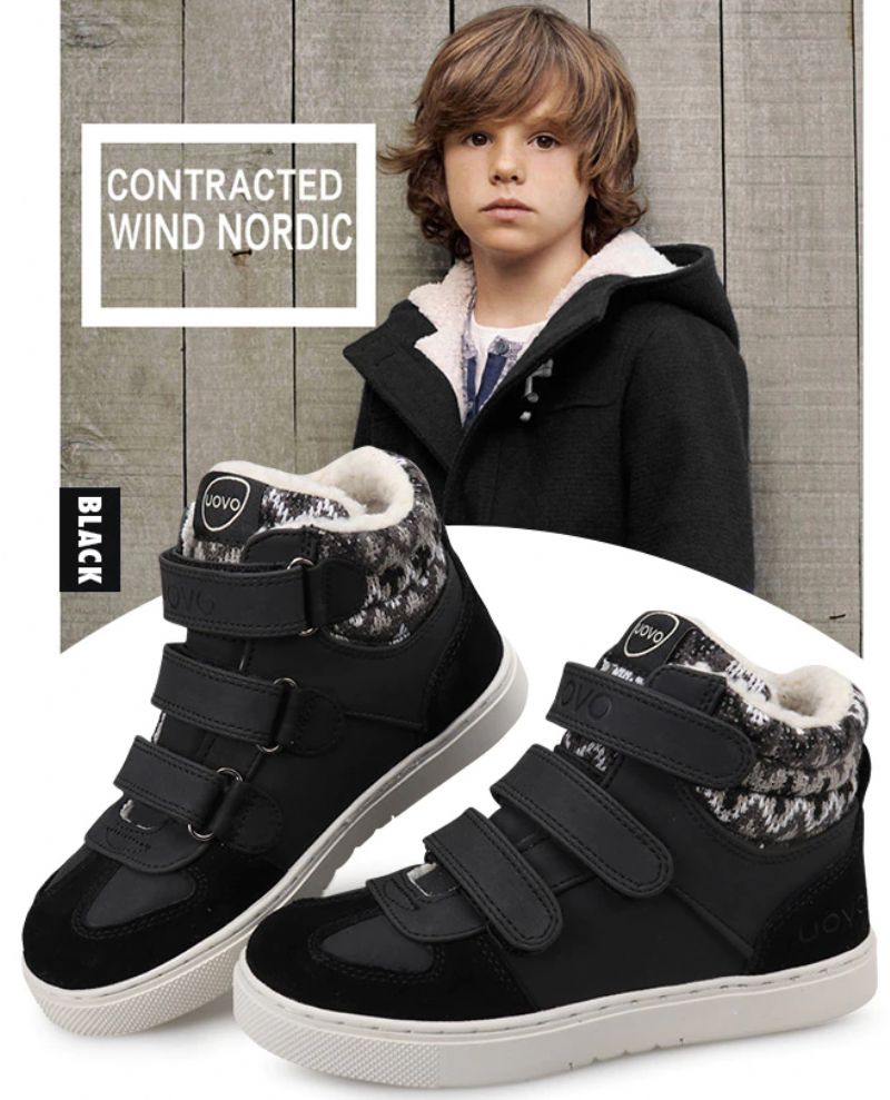 Torrez Unisex Warme Sneaker Voor Kinderen - Zwart Bont