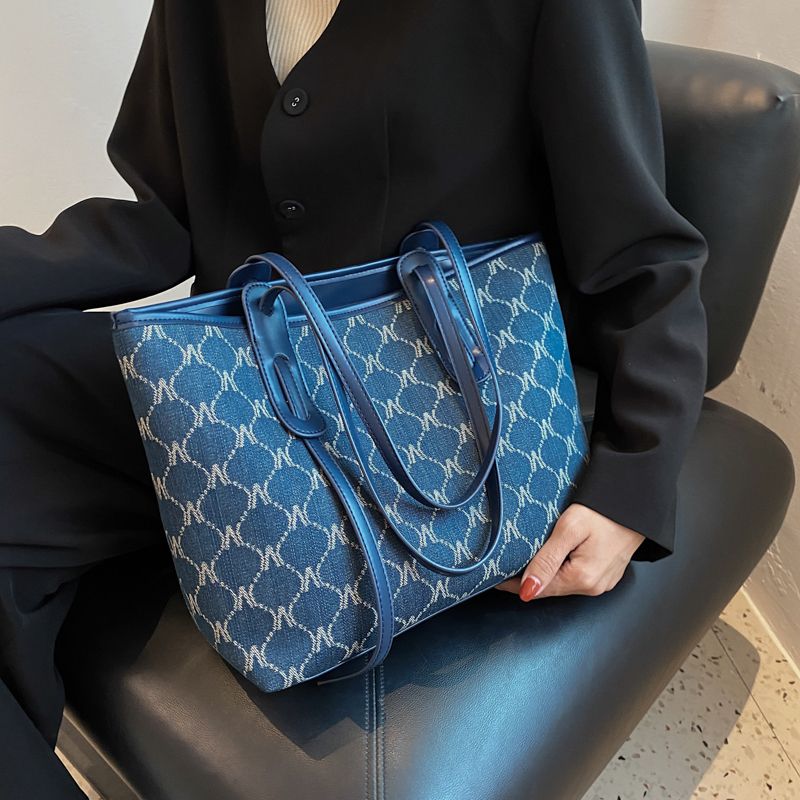 Towny Dames Designer Hoge Capaciteit Tote Handtas - Blauw