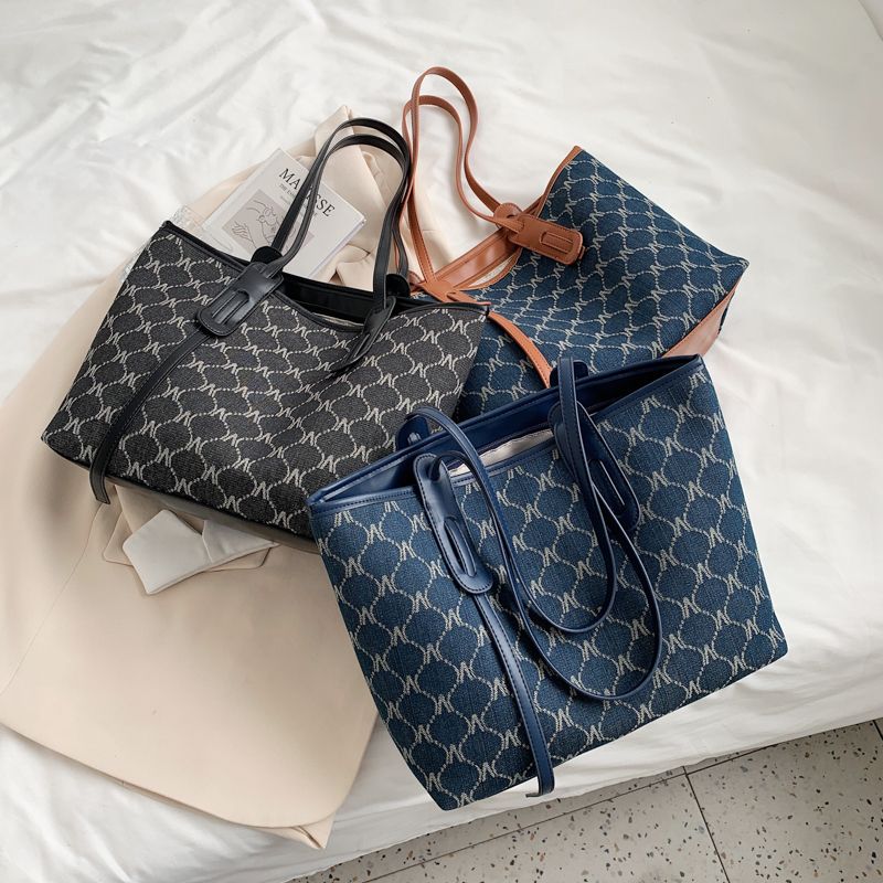Towny Dames Designer Hoge Capaciteit Tote Handtas - Blauw