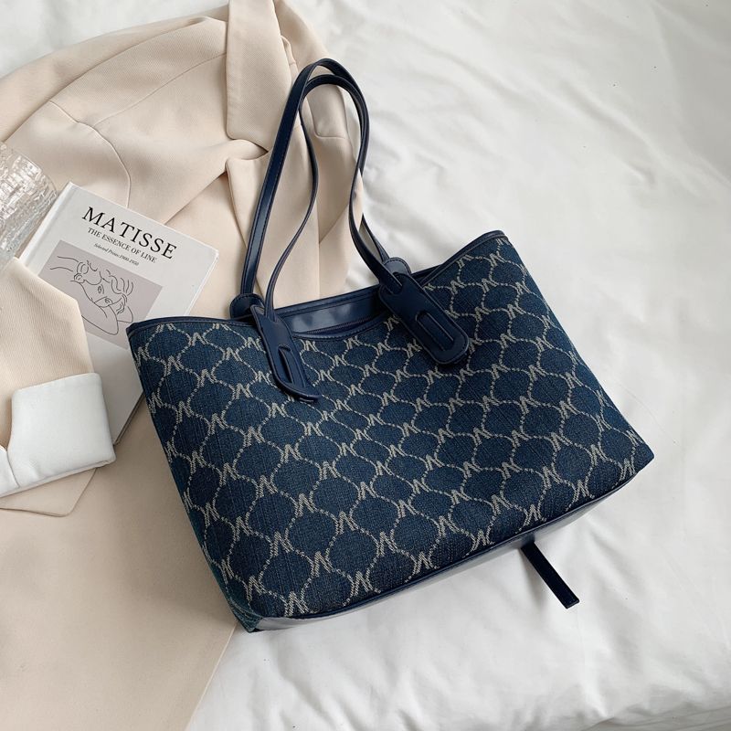 Towny Dames Designer Hoge Capaciteit Tote Handtas - Blauw
