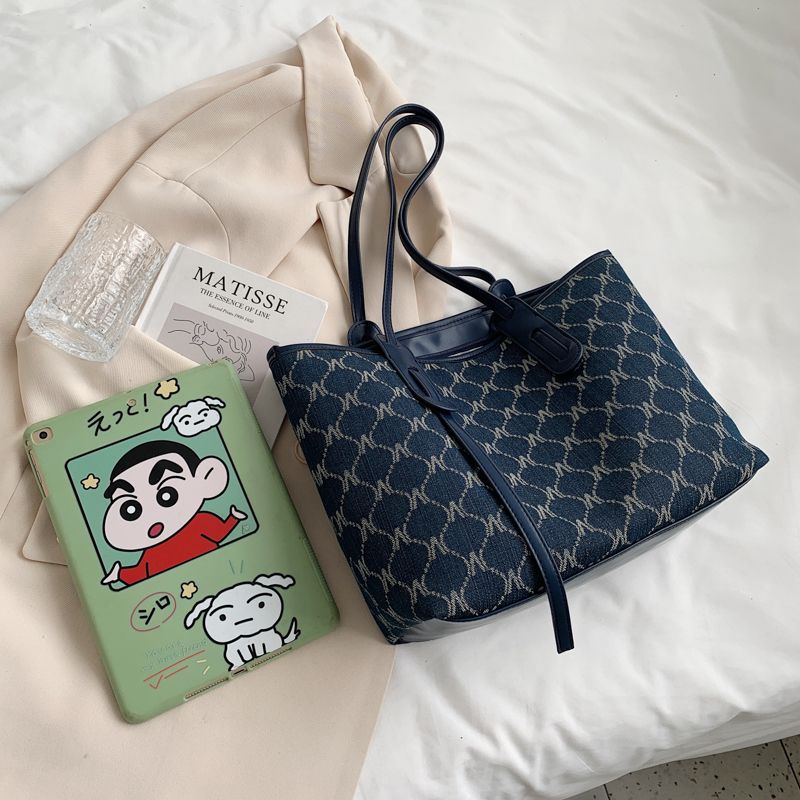 Towny Dames Designer Hoge Capaciteit Tote Handtas - Blauw