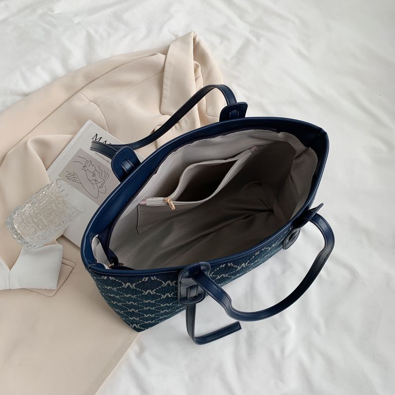 Towny Dames Designer Hoge Capaciteit Tote Handtas - Blauw