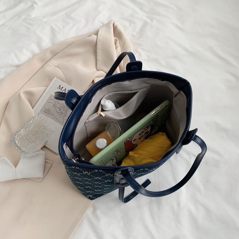 Towny Dames Designer Hoge Capaciteit Tote Handtas - Blauw