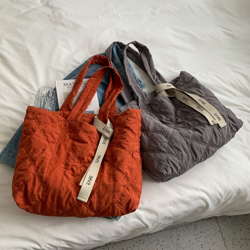 Trillo Dames Gewatteerde Nylon Handtas - Grijs