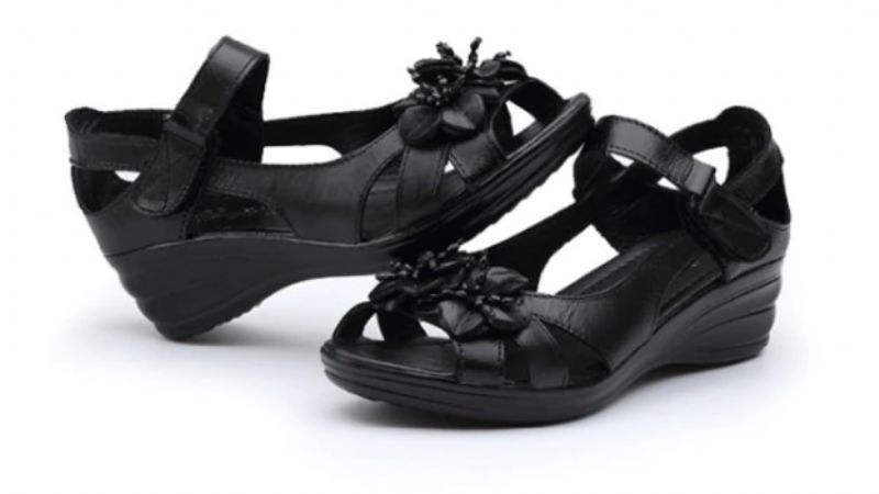 Trina Dames Elegante Wedge Sandaal - Zwart