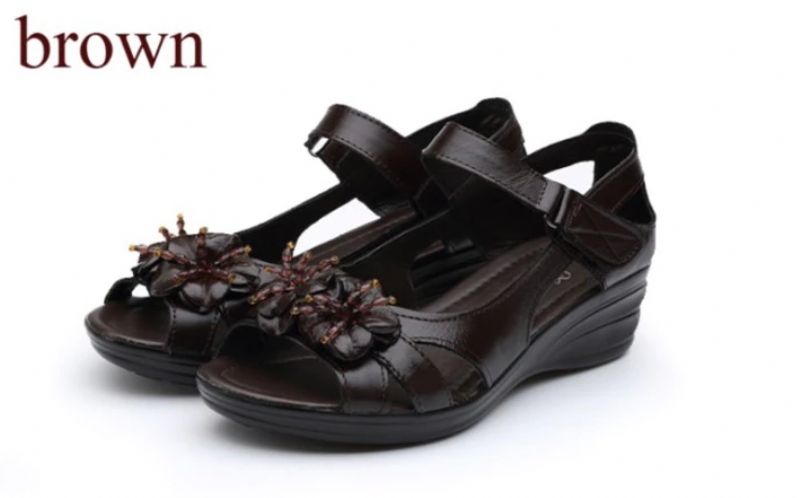 Trina Dames Elegante Wedge Sandaal - Zwart