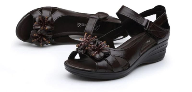 Trina Dames Elegante Wedge Sandaal - Zwart