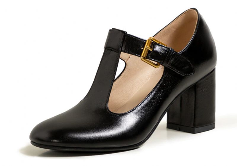 Trina Dames Leren Lente Pumps - Wijnrood