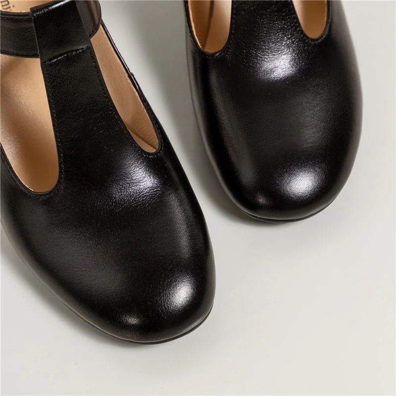 Trina Dames Leren Lente Pumps - Wijnrood