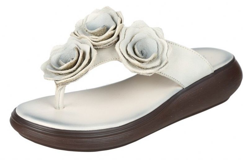 Trina Dames Platte Wedge Sandaal - Bruin