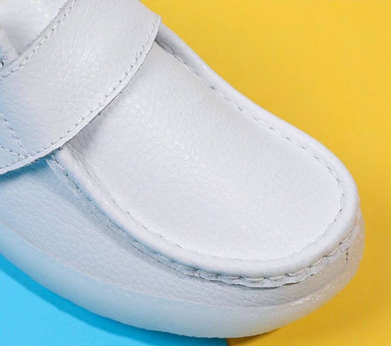 Trina Dames Warme Kunstleren Platte Schoenen - Wit 1