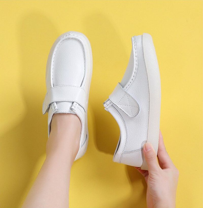 Trina Dames Warme Kunstleren Platte Schoenen - Wit 1