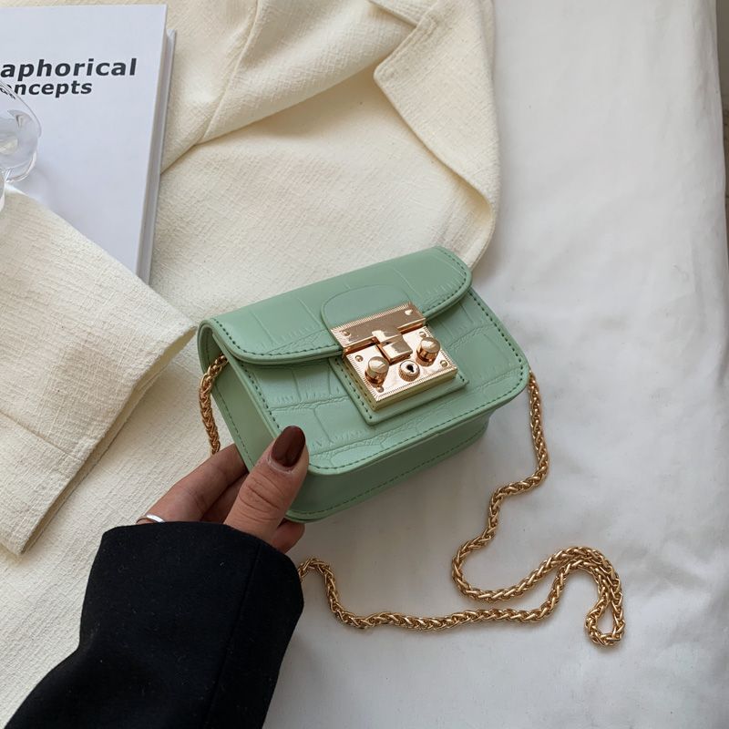 Trixy Dames Mini Leren Handtas Met Ketting - Zwart