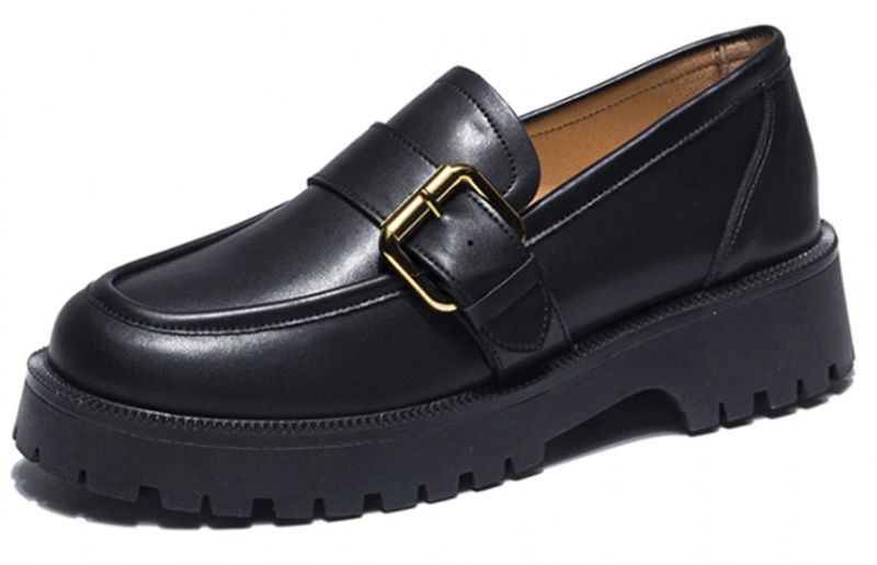Tula Dames Platform Slip-on Loafer Zwarte Schoenen - Zwart