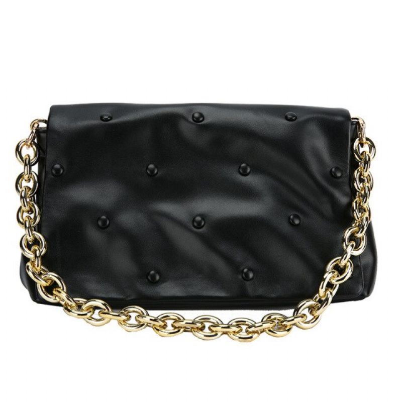 Tulia Dames Ketting Leren Luxe Designer Crossbody Handtas - Zwart
