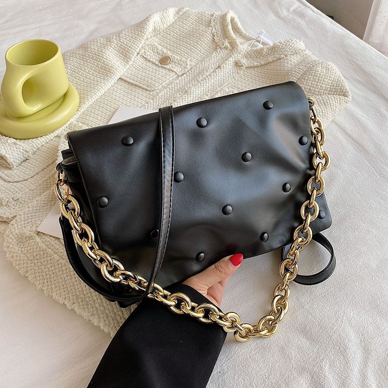 Tulia Dames Ketting Leren Luxe Designer Crossbody Handtas - Zwart