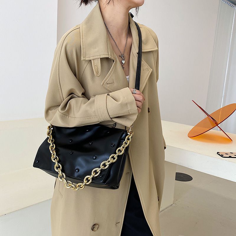 Tulia Dames Ketting Leren Luxe Designer Crossbody Handtas - Zwart