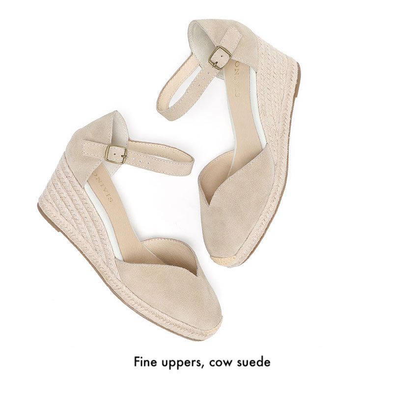 Ursula Dames Wedgesandalen - Zwart 4 in