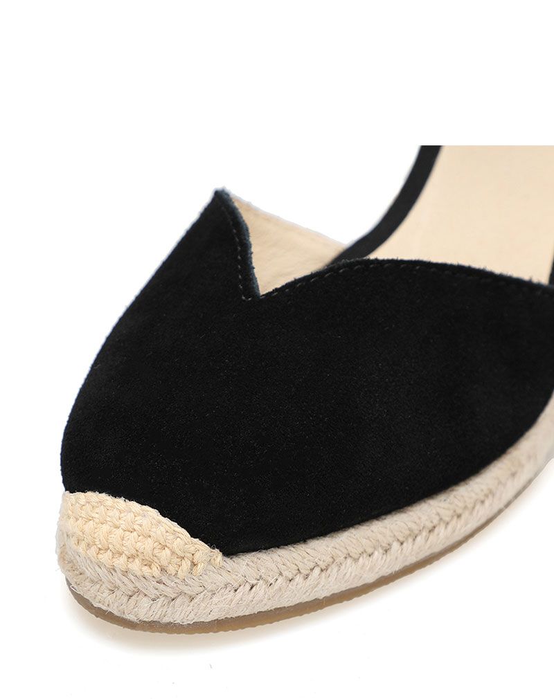 Ursula Dames Wedgesandalen - Zwart 4 in