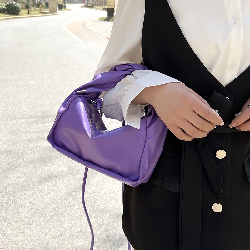 Valdes Dames Kleine Leren Crossbody Handtas - Paars