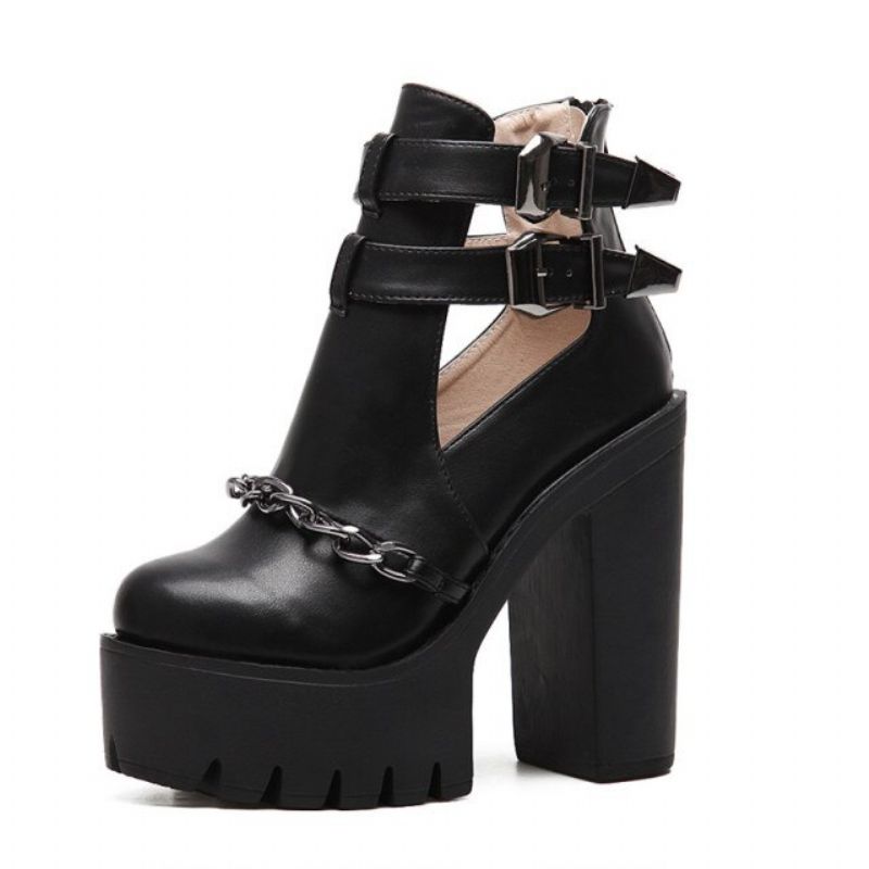 Valdez Dames Platform Hoog Hakschoenen - Zwart