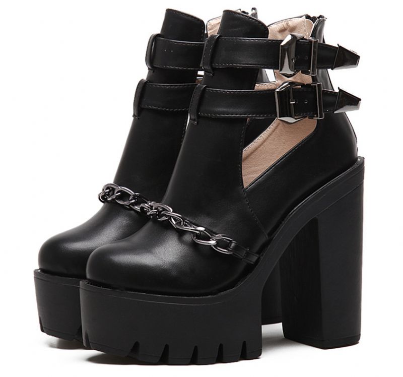 Valdez Dames Platform Hoog Hakschoenen - Zwart